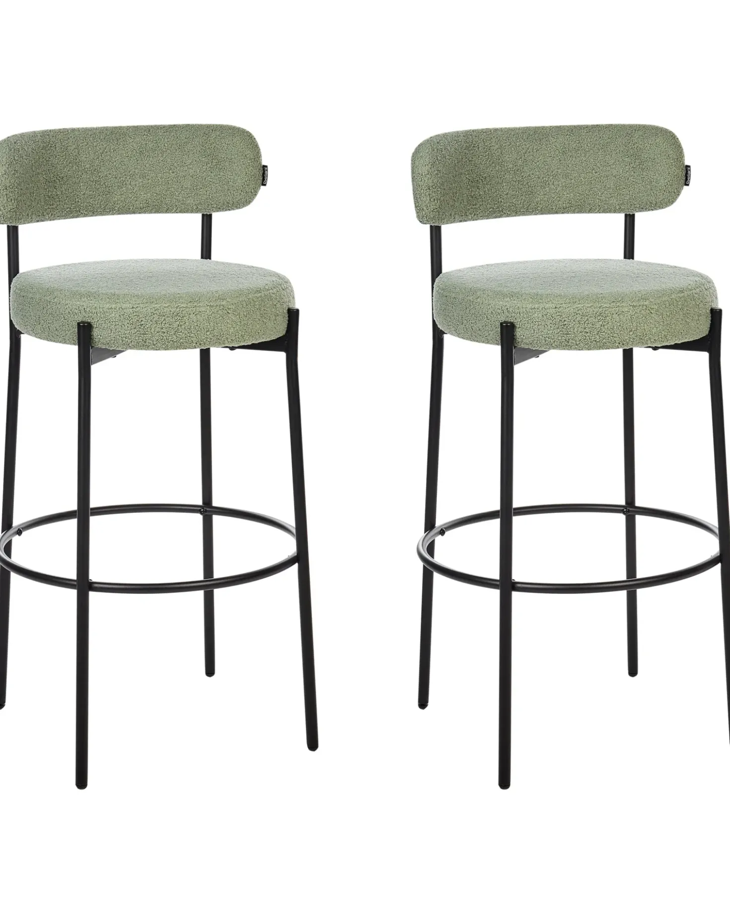 Set di 2 sedie alte ALLISON Bouclé Verde chiaro