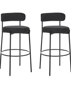 Set di 2 sedie alte ALLISON Bouclé Nero