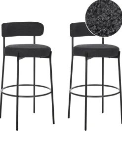 Set di 2 sedie alte ALLISON Bouclé Nero