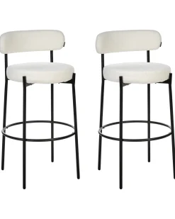 Set di 2 sedie alte ALLISON Bouclé Bianco