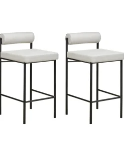 Set di 2 sedie alte AMAYA Grigio chiaro