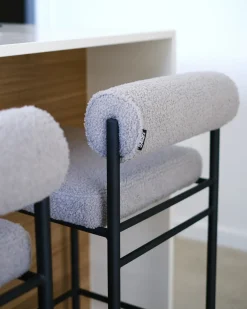 Set di 2 sedie alte AMAYA Bouclé Grigio