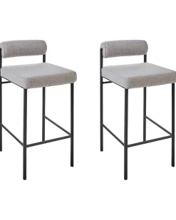 Set di 2 sedie alte AMAYA Bouclé Grigio