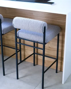 Set di 2 sedie alte AMAYA Bouclé Grigio
