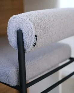 Set di 2 sedie alte AMAYA Bouclé Grigio
