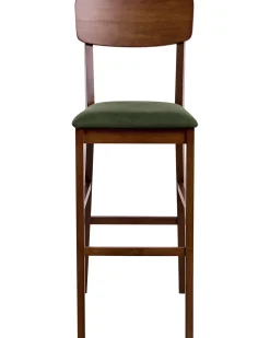 Set di 2 sedie alte AMBLER Legno Marrone scuro/Verde