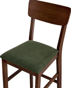 Set di 2 sedie alte AMBLER Legno Marrone scuro/Verde