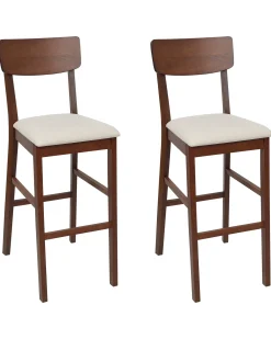 Set di 2 sedie alte AMBLER Marrone scuro/Beige