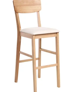 Set di 2 sedie alte AMBLER Legno Marrone chiaro/Beige