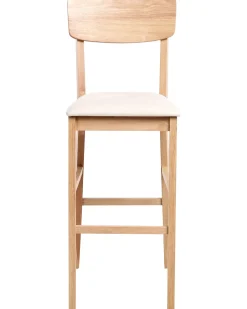Set di 2 sedie alte AMBLER Legno Marrone chiaro/Beige