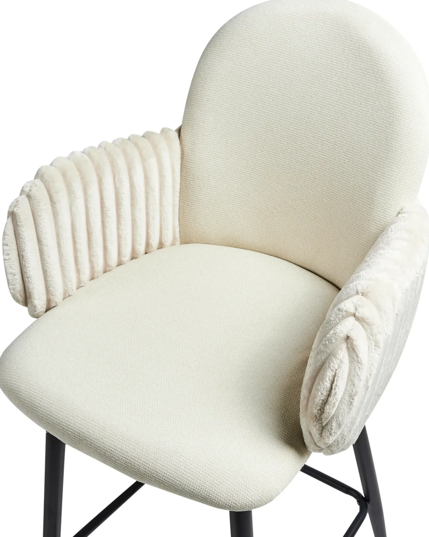 Set di 2 sedie alte AMITY Tessuto Beige chiaro