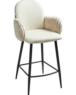 Set di 2 sedie alte AMITY Tessuto Beige chiaro