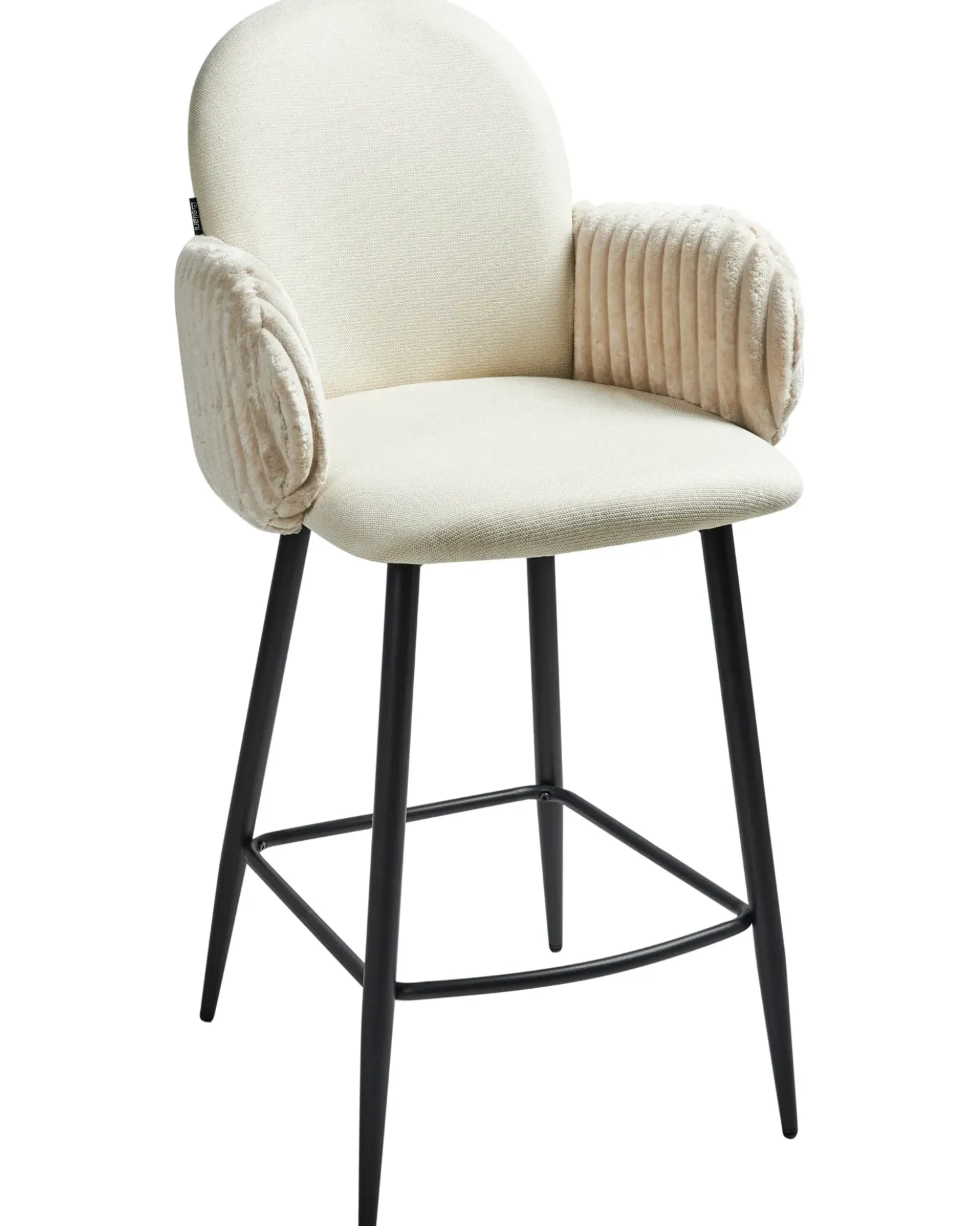 Set di 2 sedie alte AMITY Tessuto Beige chiaro