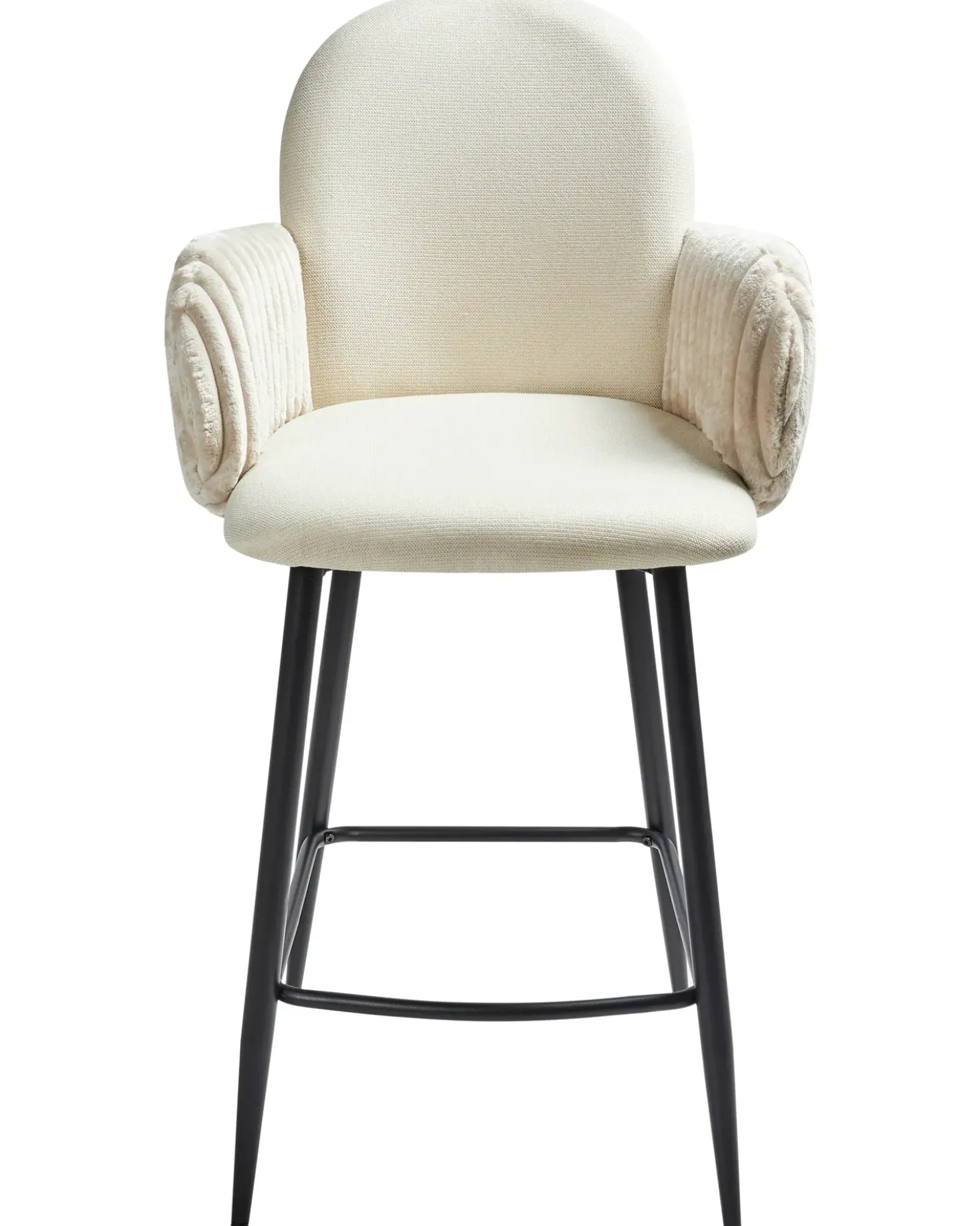 Set di 2 sedie alte AMITY Tessuto Beige chiaro