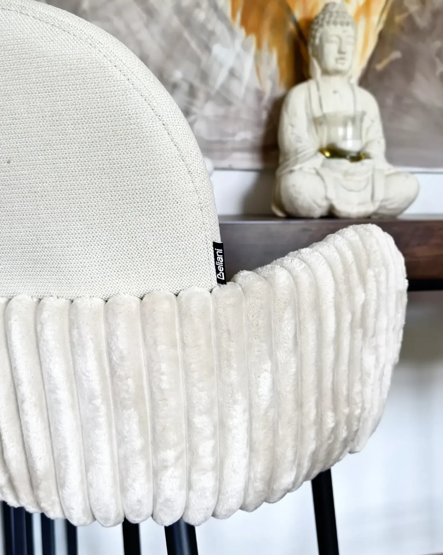 Set di 2 sedie alte AMITY Tessuto Beige chiaro