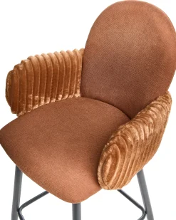 Set di 2 sedie alte AMITY Tessuto Marrone