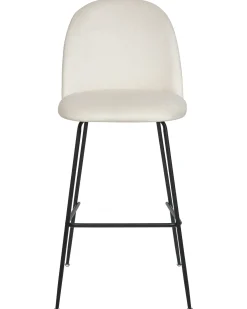 Set di 2 sedie alte ARCOLA Velluto Bianco sporco