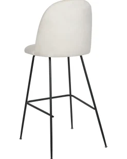Set di 2 sedie alte ARCOLA Velluto Bianco sporco