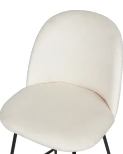 Set di 2 sedie alte ARCOLA Velluto Bianco sporco