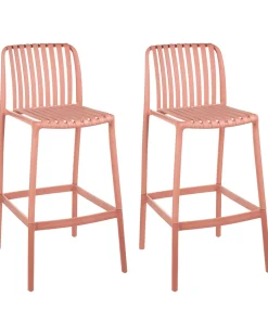 Set di 2 sedie alte ARICCIA 2 in 1 Materiale sintetico Rosso chiaro