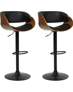 Set di 2 sedie alte BAKU II Pelle sintetica Nero