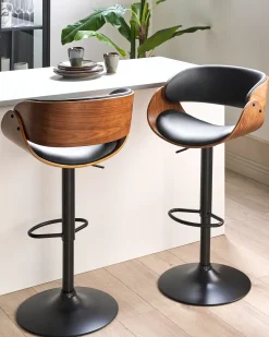 Set di 2 sedie alte BAKU II Pelle sintetica Nero