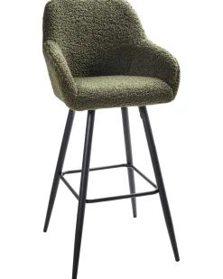 Set di 2 sedie alte CASMALIA Bouclé Verde scuro