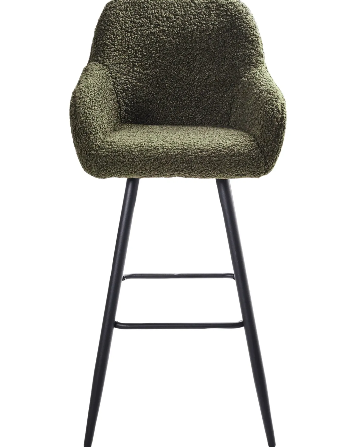 Set di 2 sedie alte CASMALIA Bouclé Verde scuro