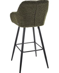 Set di 2 sedie alte CASMALIA Bouclé Verde scuro
