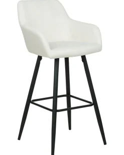 Set di 2 sedie alte CASMALIA Velluto Bianco sporco