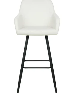 Set di 2 sedie alte CASMALIA Velluto Bianco sporco
