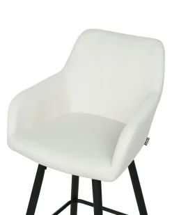 Set di 2 sedie alte CASMALIA Velluto Bianco sporco
