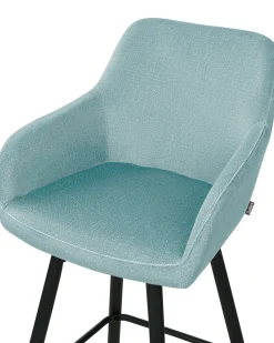 Set di 2 sedie alte CASMALIA Velluto Azzurro