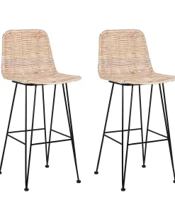 Set di 2 sedie alte CASSITA Rattan Naturale