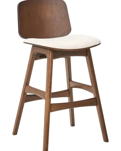 Set di 2 sedie alte CHARLESTON Legno Marrone/Beige chiaro
