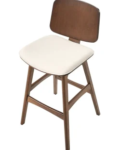 Set di 2 sedie alte CHARLESTON Legno Marrone/Beige chiaro