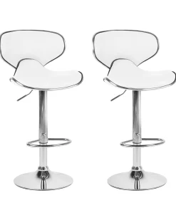 Set di 2 sedie alte CONWAY Pelle sintetica Bianco
