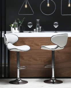 Set di 2 sedie alte CONWAY Pelle sintetica Bianco