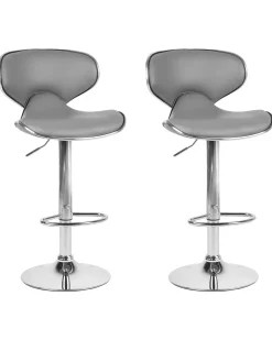 Set di 2 sedie alte CONWAY Pelle sintetica Grigio