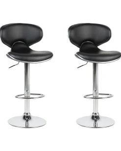 Set di 2 sedie alte CONWAY Pelle sintetica Nero
