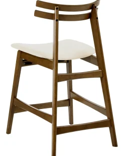 Set di 2 sedie alte CYNTHIANA Legno Marrone/Bianco Sporco