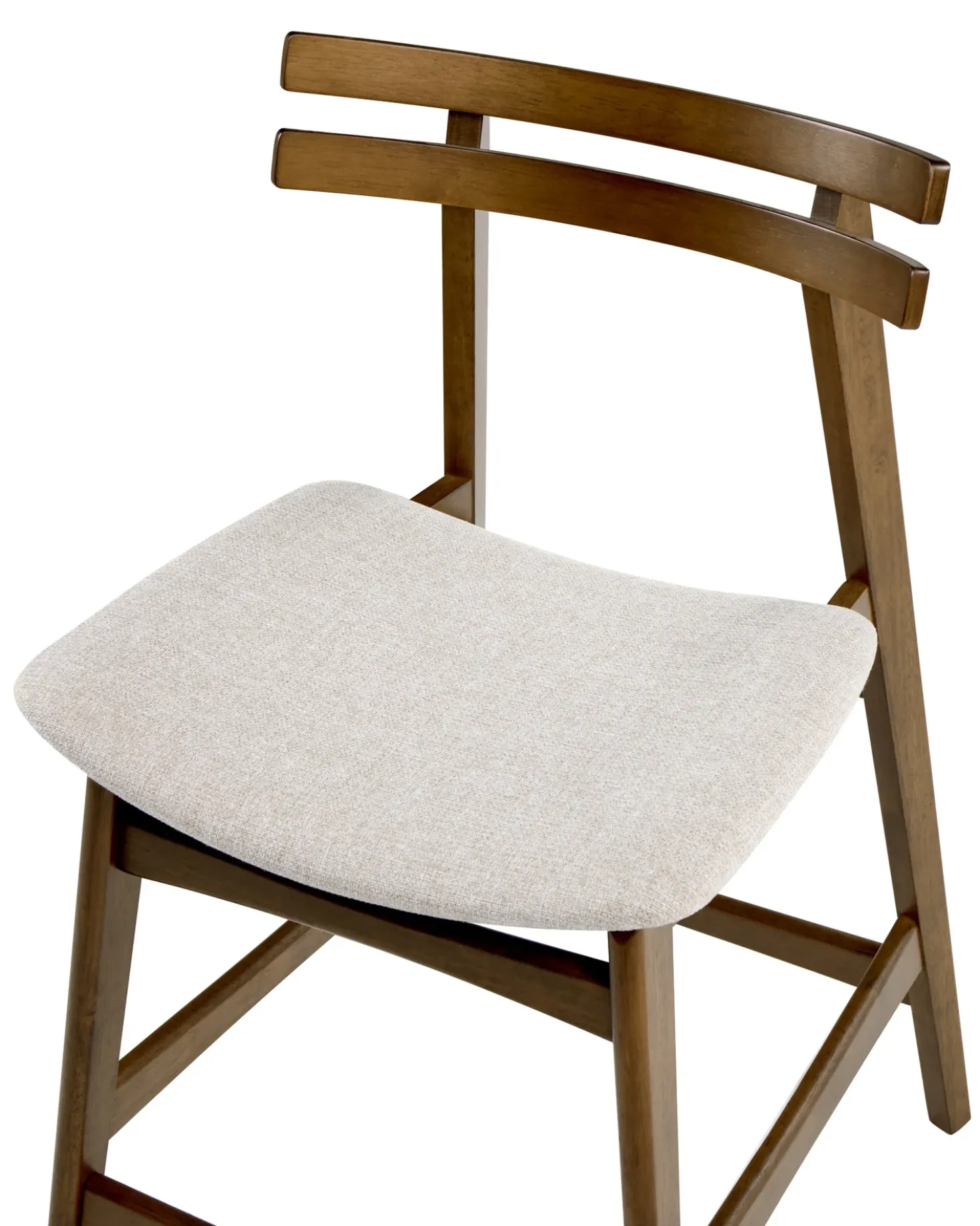 Set di 2 sedie alte CYNTHIANA Legno Marrone/Beige chiaro