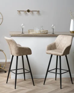 Set di 2 sedie alte DARIEN Beige