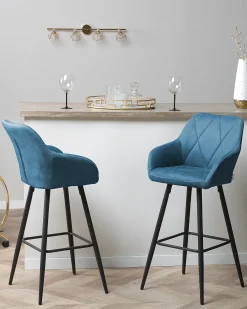 Set di 2 sedie alte DARIEN Blu oltremare