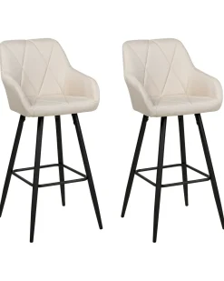 Set di 2 sedie alte DARIEN Beige chiaro