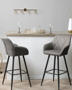 Set di 2 sedie alte DARIEN Grigio