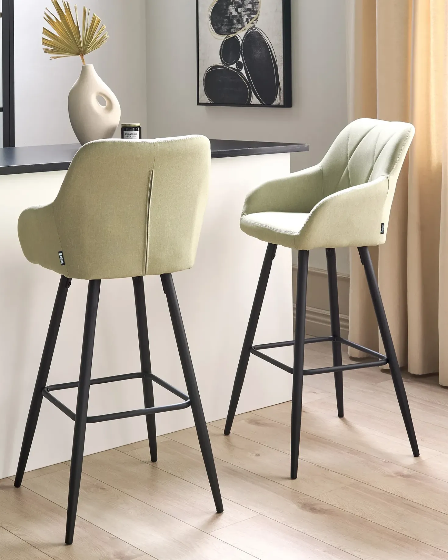 Set di 2 sedie alte DARIEN Verde chiaro