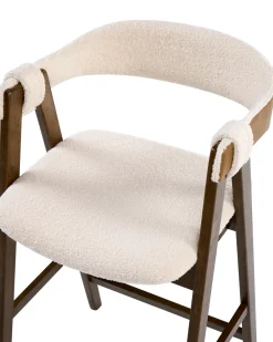 Set di 2 sedie alte DAY Bouclé Marrone/Beige chiaro
