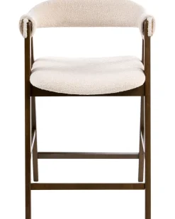 Set di 2 sedie alte DAY Bouclé Marrone/Beige chiaro