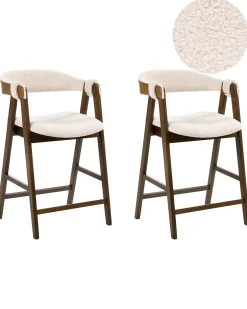 Set di 2 sedie alte DAY Bouclé Marrone/Beige chiaro